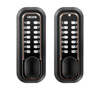 VEVOR Cerradura de Código Mecánica de Doble Cara con Teclado, 4 a 7 Dígitos sin Llaves, Aleación de Zinc, con Bloqueo Automático, Pomo, Husillos para Puertas 35 a 65 mm, Entrada Garaje Jardín Exterior