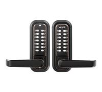 VEVOR Cerradura de Código Mecánica de Doble Cara con Teclado, 4 a 7 Dígitos sin Llaves, Aleación de Zinc, con Manija Husillos Bloqueo Automático para Puertas 35 a 65 mm, Entrada Garaje Exterior Jardín