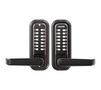 VEVOR Cerradura de Código Mecánica de Doble Cara con Teclado, 4 a 7 Dígitos sin Llaves, Aleación de Zinc, con Manija Husillos Bloqueo Automático para Puertas 35 a 65 mm, Entrada Garaje Exterior Jardín