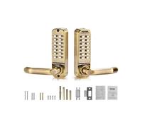 VEVOR Cerradura de Combinación Mecánica con Teclado de Doble Cara 14 Teclas, Cerradura de Puerta sin Llave con Manija, Bloqueo de Código para Puertas de 35 a 65 mm de Grosor para Oficina, Patio