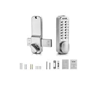 VEVOR Cerradura de Combinación Mecánica con Teclado de Una Cara 14 Teclas, Cerradura de Puerta sin Llave con Perilla Giratoria Adecuado para Puertas de 35 a 65 mm de Grosor para Oficina, Patio, Plata