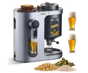 VEVOR Cervecería Automática Casera 1500 W, Sistema de Elaboración Eléctrica de Cerveza Capacidad de 13 L, con Tanque Interno Acero Inoxidable, Control Automático de Temperatura y Presión para Hogar