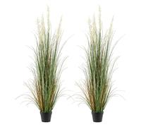 VEVOR Césped Artificial, en Maceta, de PVC, Ideal para Interior y Exterior, Hogar, Jardín, Oficina, Decoración de Habitaciones y Fiestas de Inauguración, Verde, 1499 x 400 x 400 mm, 2 Piezas