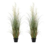 VEVOR Césped Artificial, Paquete de 2, en Maceta, de PVC, Ideal para Interior y Exterior, Hogar, Jardín, Oficina, Decoración de Habitaciones y Fiestas de Inauguración, Verde, 1194 x 350 x 350 mm