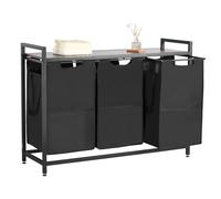VEVOR Cesta para la Colada con Tablero de Madera con 3 Bolsas Extensibles Negro