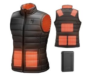 VEVOR Chaleco Calefactable para Hombre, con Batería 16000 mAh y 8 Zonas de Calentamiento, Recargable, de Invierno, con 3 Niveles de Intensidad, para Senderismo, Camping, Pesca y Esquí, Talla XL