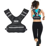 VEVOR Chaleco con Peso Ajustable 9-14,5 kg con 6 Pesas de Hierro y Banda Reflectante, Conjunto de Ejercicios con Chaleco con Peso Corporal Unisex, Equipo para Entrenamiento de Fuerza, Correr y Trotar