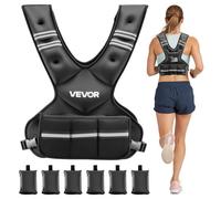 VEVOR Chaleco Lastrado Ajustable de 14,5 kg, Chaleco Ponderado con Forma de X, con 6 Paquetes de Pesas Extraíbles de 0,9 kg, para Entrenamiento de Fuerza, Correr, Fitness, Desarrollo Muscular