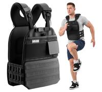 VEVOR Chaleco Lastrado de 1,6 kg, Chaleco Ponderado con Hombrera y Franja Reflectante, Soporta hasta 18 kg con Discos No Incluidos, para Entrenamiento de Fuerza, Correr, Fitness, Desarrollo Muscular