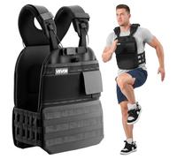 VEVOR Chaleco Lastrado de 1,6 kg, Chaleco Ponderado con Hombrera y Franja Reflectante, Soporta hasta 18 kg con Discos No Incluidos, para Entrenamiento de Fuerza, Correr, Fitness, Desarrollo Muscular