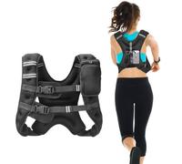 VEVOR Chaleco Lastrado de 7,32 kg con Banda Reflectante, Chaleco Lastrado con Hebilla Ajustable Unisex, Equipo para Entrenamiento de Fuerza, Correr, Trotar, Fitness y Pérdida de Peso, 89-114 cm