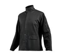 VEVOR Chaqueta de Soldador Resistente al Fuego, XL, Piel de Vacuno Dividida Resistente y Cuerpo de Algodón, con Botones a Presión y Bolsillos, para Montadores, 810,1 x 1371,6 x 889 mm, Negro