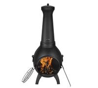 VEVOR Chimenea de Leña 457 mm con Rejilla para Parrilla para Exteriores Patio