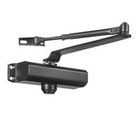 VEVOR Cierrapuertas Automático para Uso Comercial Privado Carga 85 kg Cierrapuertas de Aluminio Fundido Cierrapuertas Tamaño Ajustable con Carcasa de Tope Hidráulico Tres Métodos de Instalación Negro