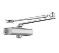 VEVOR Cierrapuertas Automático para Uso Comercial Privado Carga 85 kg Cierrapuertas de Aluminio Fundido Cierrapuertas Tamaño Ajustable con Carcasa de Tope Hidráulico Tres Métodos de Instalación Plata