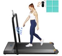 VEVOR Cinta de Correr Eléctrica con Pasamanos Plegable, Cinta de Andar y Correr Eléctrica con Pantalla Digital LED, Cinta para Andar de Color Plata con Control Remoto, Capacidad hasta 100kg
