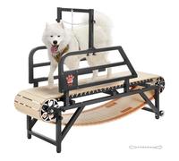 VEVOR Cinta de Correr para Perros Grandes de 190 x 56 x 143 cm, Capacidad de Carga de 100 kg, Máquina para Correr para Perros con Rampas Ajustables, Equipo de Ejercicio para Perros Grandes, Negro