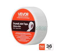 VEVOR Cinta de Malla para Paneles de Yeso, 50 mm x 45 m, Autoadhesiva, Fibra de Vidrio, 36 Rollos, Ideal para Reparar Grietas en Techos de Yeso y Lograr Una Superficie de Pared Lisa y Uniforme