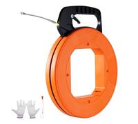 VEVOR Cinta de Pesca de 60,96 m, Diámetro de 4,7 mm, Extractor de Cables de Fibra de Vidrio con Carcasa y Mango, Herramienta Extractora de Cables para Paredes y Conductos Eléctricos, no Conductor