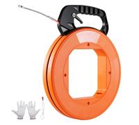 VEVOR Cinta de Pesca de Longitud de 30,5 m Diámetro de 6,35 mm Extractor de Cables de PET con Carcasa, Mango, Caja de Plástico, Herramientas de Pesca de Alambre Flexible para Conductos Eléctricos