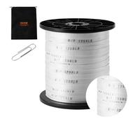 VEVOR Cinta de Tracción de Poliéster, Cuerda Plana de Cinta de Mula, Capacidad de Tracción de 1250 lbf, Cinta de Tracción de Cable Impresa para Embalaje, Jardinería, Electricidad Comercial, Blanco