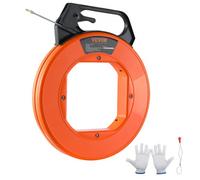VEVOR Cinta pescadora, 100 pies, 3/16 pulgadas, extractor de alambre de fibra de vidrio con carcasa y mango optimizados, herramienta extractora de cable fácil de usar, herramientas de pesca de alambre