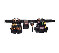 VEVOR Cinturón Portaherramientas, 18 Bolsillos, para Trabajadores de la Construcción, Electricistas, y Carpinteros, Organizador de Delantal, Ajustable de 800 a 1310 mm, 1420 x 360 x 115 mm, Negro