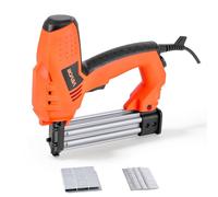 VEVOR Clavadora Eléctrica 2 en 1, Pistola de Clavos Eléctrica Calibre 18 con 1000 Grapas y 1000 Clavos, Agarre de Goma Antideslizante, Ligero y Portátil, para Carpintería, Proyectos de Bricolaje