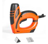 VEVOR Clavadora Eléctrica Pistola de Clavos Eléctrica Calibre 18 Longitud Máxima de 15 mm con 1000 Grapas y 1000 Clavos, Agarre de Goma Antideslizante, para Carpintería, Proyectos de Bricolaje