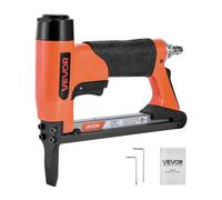 VEVOR Clavadora Neumática, Grapadora Neumática de Punta Larga para Grapas de Alambre Fino Serie 71, Corona de 9,5 mm, Longitud de 6-16 mm, 180 Clavos, para Tapicería, Carpintería y Bricolaje
