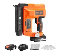 VEVOR Clavadora y Grapadora Inalámbrica 2 en 1, Calibre 18, 20 V, 100 Clavos/min, con 500 Clavos y 500 Grapas, Batería de Litio de 2 Ah y Cargador, para Carpintería, Naranja, 260 x 300 x 90 mm