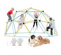 VEVOR Climbing Dome, Jungle Gym Supports 750 lbs. and Easy Assembly, 12-Foot Geometric Play Centre for Kids 3-10 Years Old, with Climbing Grip, Outdoor Playground Equipment