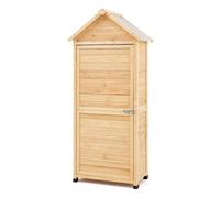 VEVOR Cobertizo de Almacenamiento para Exteriores 71 x 45,5 x 160 cm Cobertizo de Madera para Almacenamiento con Estantes Cerradura Gabinete de Almacenamiento Impermeable para Patio, Jardín, Césped