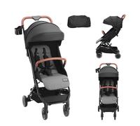 VEVOR Cochecito de Bebé Estándar Cochecito para Niños Pequeños con Respaldo Ajustable de 95° a 175° Reposapiés Ajustable de 0/90° Portavasos Plegable con Un Solo Clic Bolsa de Transporte, Negro