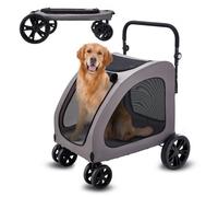 VEVOR Cochecito para Mascotas 4 Ruedas con Ventanas de Malla Capacidad de 73 kg