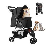 VEVOR Cochecito para Mascotas Plegable 3 Ruedas Capacidad de 16 kg con Freno