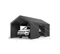 VEVOR Cochera 3,65 x 6,09 x 3,02 m, Cochera Potable con Paredes Laterales y Puerta Desmontables, Marquesina para Coches Resistente a los Rayos UV y al Agua, para Automóviles, Embarcaciones, Gris