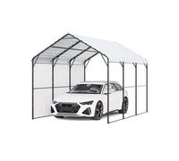 VEVOR Cochera de Metal Resistente de 3 x 4,5 x 3,15 m para Exterior con Estructura y Techo de Acero Galvanizado, Carpa para Coche con Paredes Laterales Extraíbles para Camionetas, Barcos, Automóviles