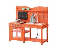 VEVOR Cocina de Barro para niños, Juego de Cocina de Madera, Juego de supermercado al Aire Libre para niños y niñas, Cocina de Juguete con Estufa, Fregadero, Grifo, Pizarra, Utensilios de Cocina