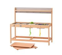 VEVOR Cocina de Barro para Niños 36 x 88,5 x 100 cm Juego de Cocina de Madera Cocina de Juguete para Niños Cocinita Infantil de Madera para Exteriores Cocina de Juego de Simulación con Accesorios