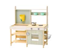 VEVOR Cocina de Barro para Niños 380 x 890 x 990 mm Juego de Cocina de Madera Cocina de Juguete para Niños Cocinita Infantil de Madera para Exteriores Cocina de Juego de Simulación con Accesorios