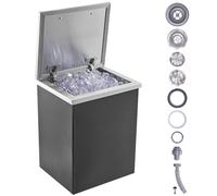 VEVOR Cofre de Hielo, 355 mm de Largo x 305 mm de Ancho x 461 mm de Alto, Enfriador de Hielo de Acero Inoxidable, Contenedor de Hielo Comercial con Cubierta con Bisagras, Aleación de Aluminio de Mango
