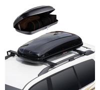 VEVOR Cofre de Techo 370 L Portaequipajes de Techo Rígido de ABS con Apertura de Doble Cara 2 Correas Reforzadas Aerodinámico Maletero Techo Coche para la Mayoría de Travesaños, Coche, SUV, Negro