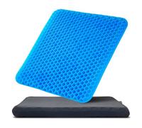 VEVOR Cojín de Asiento 435x330x83 mm de Gel Refrescante para Aliviar la Presión, Suave y Transpirable, Ligero y Portátil, con Funda Extraíble de Poliéster para Viajes, Oficina, Coche, Avión, Negro