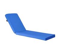 VEVOR Cojín para Tumbona, 1830 x 533 x 75 mm, Cojín para Silla de Jardín Resistente al Agua y a la Decoloración, Cojines de Repuesto para Tumbonas con Lazos para Exterior, Terraza, Patio, Azul