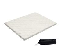 VEVOR Colchón Futón Japonés, Tatami Plegable de Tamaño Queen, con Bolsa de Almacenamiento y Herrajes de Montaje, Esterilla de 9 Capas para Meditación y Yoga, Color Blanco, 2032 x 1524 x 63,5 mm
