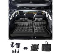 VEVOR Colchón Inflable de Camping para Coche, Grueso y Aterciopelado, Duradero con Bomba de Aire, 2 Almohadas, Boquilla y Bolsa de Transporte, para SUV, MPV y Sedán, Negro, 1750 x 1330 x 150 mm