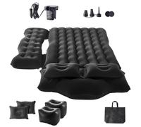 VEVOR Colchón Inflable para Coche Asiento Trasero, con Flocado, Portátil y Duradera con Bomba de Aire, 2 Almohadas, Boquilla y Bolsa Transporte, para SUV, MPV y Sedán, Negro, 1860 x 1130 x 120 mm
