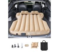 VEVOR Colchón Inflable para Coche, Compatible con Tesla Model Y 2020-24, Hinchable y Grueso con Flocado, Colchoneta Portátil Duradera con Bomba Integrada, 2 Almohadas, Beige, 2135 x 1250 x 200 mm