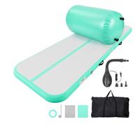 VEVOR Colchoneta Inflable de Gimnasia 300x100x10 cm Rodillo 60x100 cm Verde